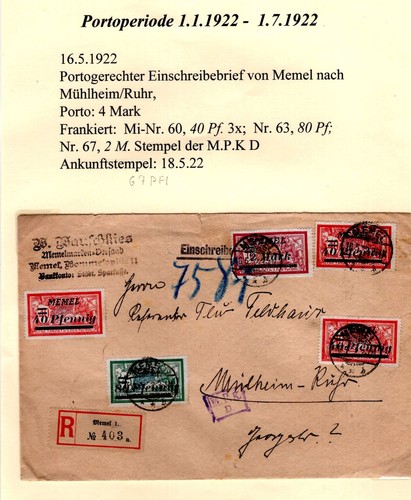 Memel schöner beleg - memel,