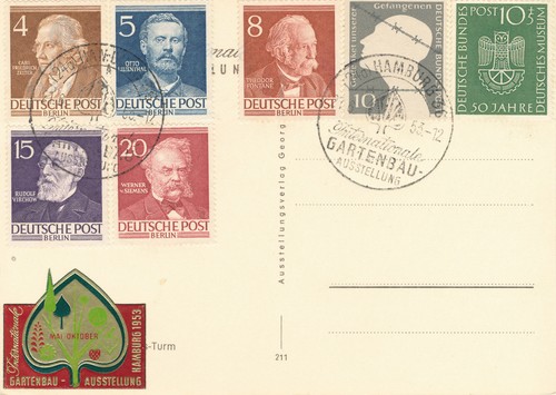 Postkarte gartenbauausstellung - postkarte,